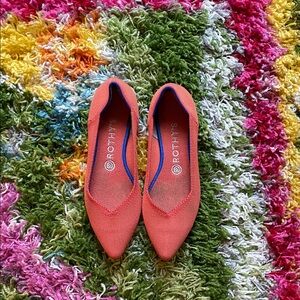 Rothy's Vibrant Red-Orange 'The Point' Flats